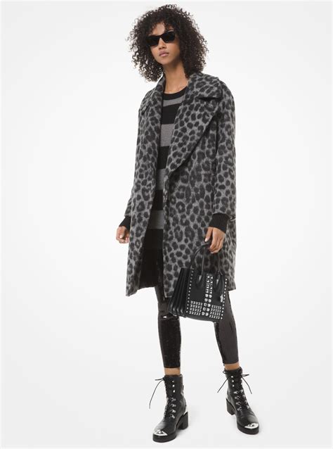 michael kors snow leopard jacquard coat|MICHAEL Michael Kors Leopard Jacquard Coat .